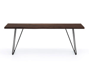 Barcelona Live Edge Solid Wood Dining Table, Dark Walnut (210cm)