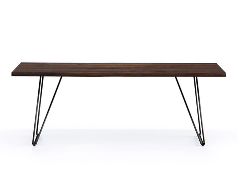 Barcelona Live Edge Solid Wood Dining Table, Dark Walnut (200cm)