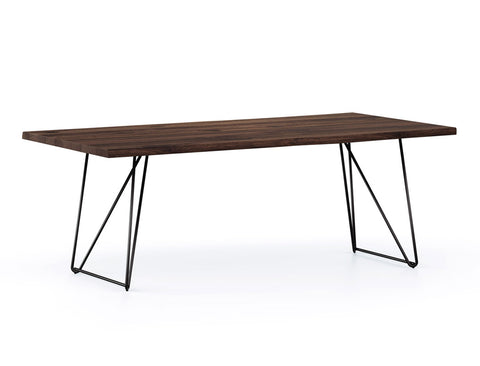 Barcelona Live Edge Solid Wood Dining Table, Dark Walnut (200cm)