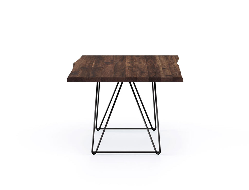 Barcelona Live Edge Solid Wood Dining Table, Dark Walnut (200cm)