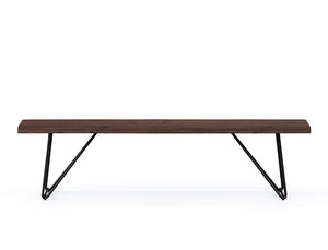 Barcelona Live Edge Solid Wood Dining Bench, Dark Walnut (180cm)