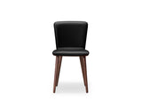 Bo Wood Dining Chair (Top Grain Leather), Black Walnut
