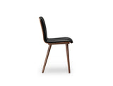 Bo Wood Dining Chair (Top Grain Leather), Black Walnut