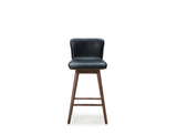 Bo Swivel Counter Stool (Top Grain Leather), Black Walnut