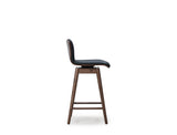 Bo Swivel Counter Stool (Top Grain Leather), Black Walnut