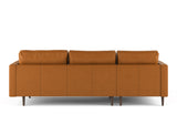 Boston Left Facing L-Shape Leather Sofa, Caramel Tan