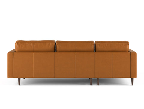 Boston Left Facing L-Shape Leather Sofa, Tan