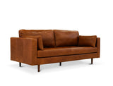 Boston 3 Seater Leather Sofa, Cinnamon Brown