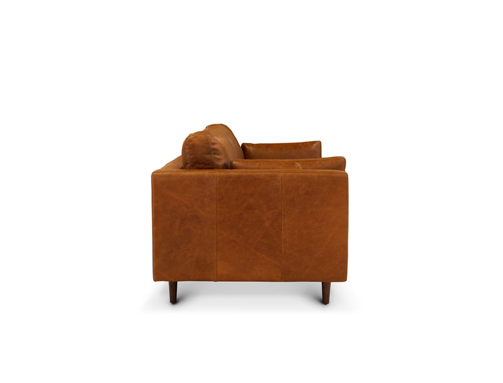 Boston 3 Seater Leather Sofa, Cinnamon Brown