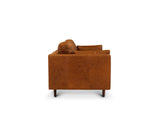 Boston 3 Seater Leather Sofa, Cinnamon Brown