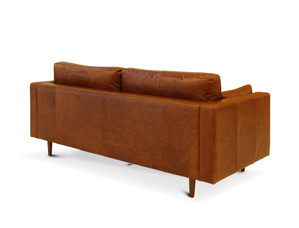 Boston 3 Seater Leather Sofa, Cinnamon Brown