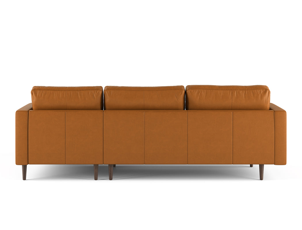 Boston Right Facing L-Shape Leather Sofa, Tan