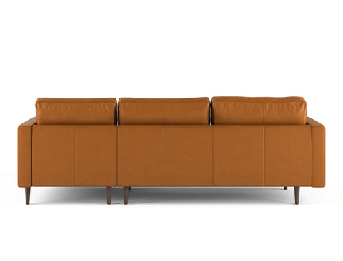 Boston Right Facing L-Shape Leather Sofa, Tan