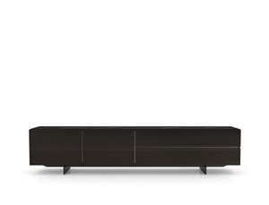 Emilia Wood TV Console, Smoked Oak