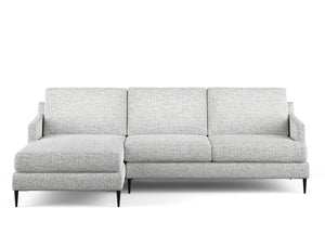 Luna Left Facing L-Shape Sofa, Pebble Boucle