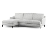 Luna Left Facing L-Shape Sofa, Pebble Boucle