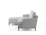 Luna Left Facing L-Shape Sofa, Pebble Boucle