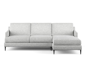 Luna Right Facing L-Shape Sofa, Pebble Boucle