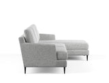 Luna Right Facing L-Shape Sofa, Pebble Boucle