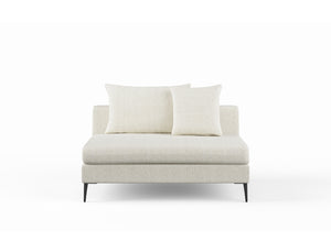 Natalia Armless Fabric Sofa, White Granite