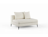 Natalia Armless Fabric Sofa, White Granite