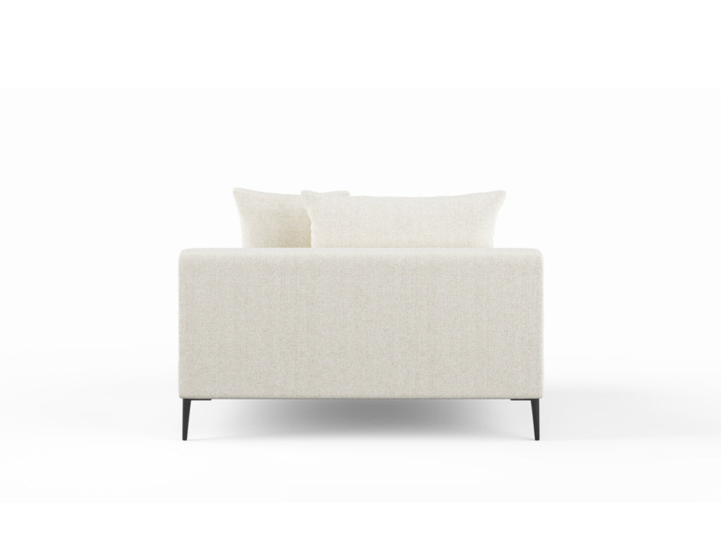Natalia Armless Fabric Sofa, White Granite