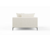 Natalia Armless Fabric Sofa, White Granite