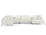 Natalia Left Corner Sofa with Chaise, White Granite