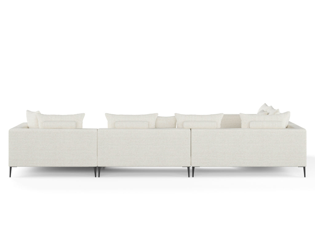 Natalia Left Corner Sofa with Chaise, White Granite