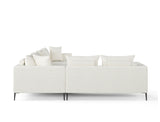 Natalia Left Corner Sofa with Chaise, White Granite