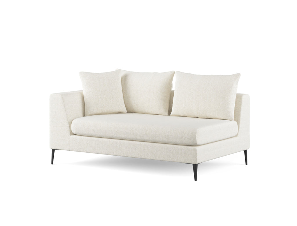 Natalia Left Facing 2 Seater Sofa, White Granite