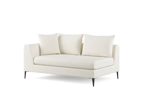 Natalia Left Facing 2 Seater Sofa, White Granite