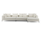 Natalia Right Facing 3-Piece Sectional Sofa, White Granite