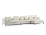 Natalia Right Facing 3-Piece Sectional Sofa, White Granite