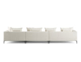 Natalia Right Facing 3-Piece Sectional Sofa, White Granite