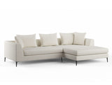 Natalia Right Facing L-Shape Sofa, White Granite