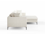 Natalia Right Facing L-Shape Sofa, White Granite