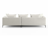 Natalia Right Facing L-Shape Sofa, White Granite