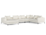 Natalia Right Corner Sofa with Chaise, White Granite