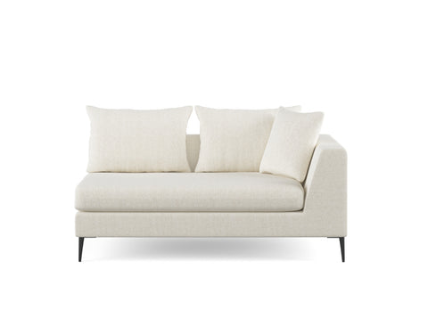 Natalia Right Facing 2 Seater Sofa Fabric CAT A1 White Granite Black Metal Delivery in 6-8 Weeks