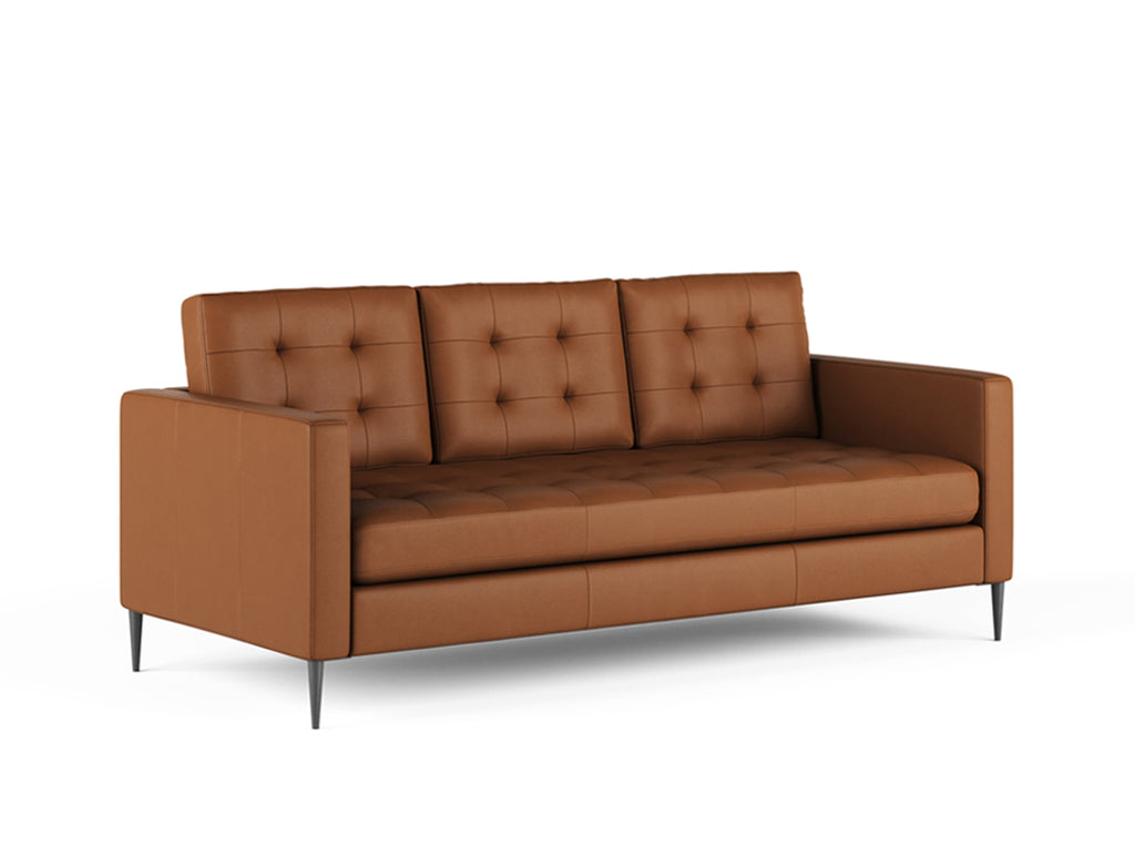 Pierre 3 Seater Leather Sofa, Cinnamon Brown