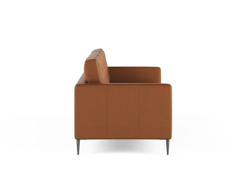Pierre 3 Seater Leather Sofa, Cinnamon Brown