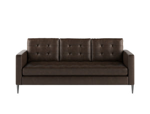 Pierre 3 Seater Leather Sofa, Saddle Brown