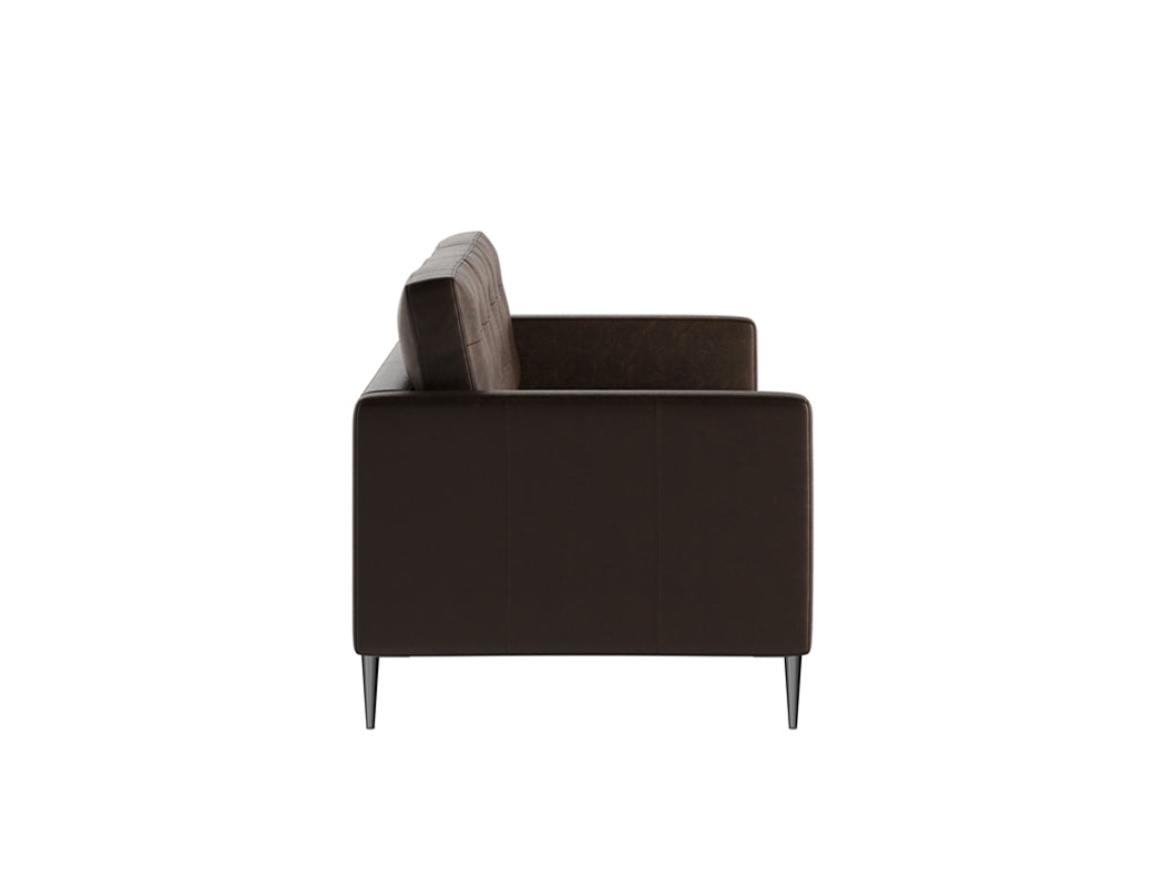 Pierre 3 Seater Leather Sofa, Saddle Brown