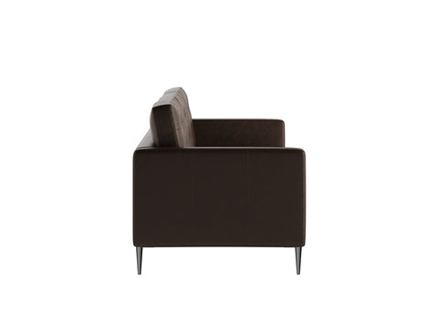 Pierre 3 Seater Leather Sofa, Saddle Brown