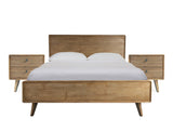 Roxanne Wood King Bed Frame with 2 Bedside Tables Set