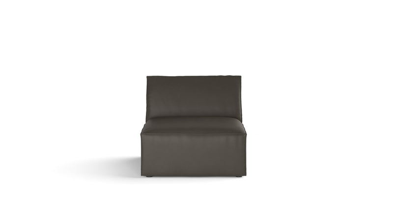 Scott Armless Leather Sofa, Smoke Grey