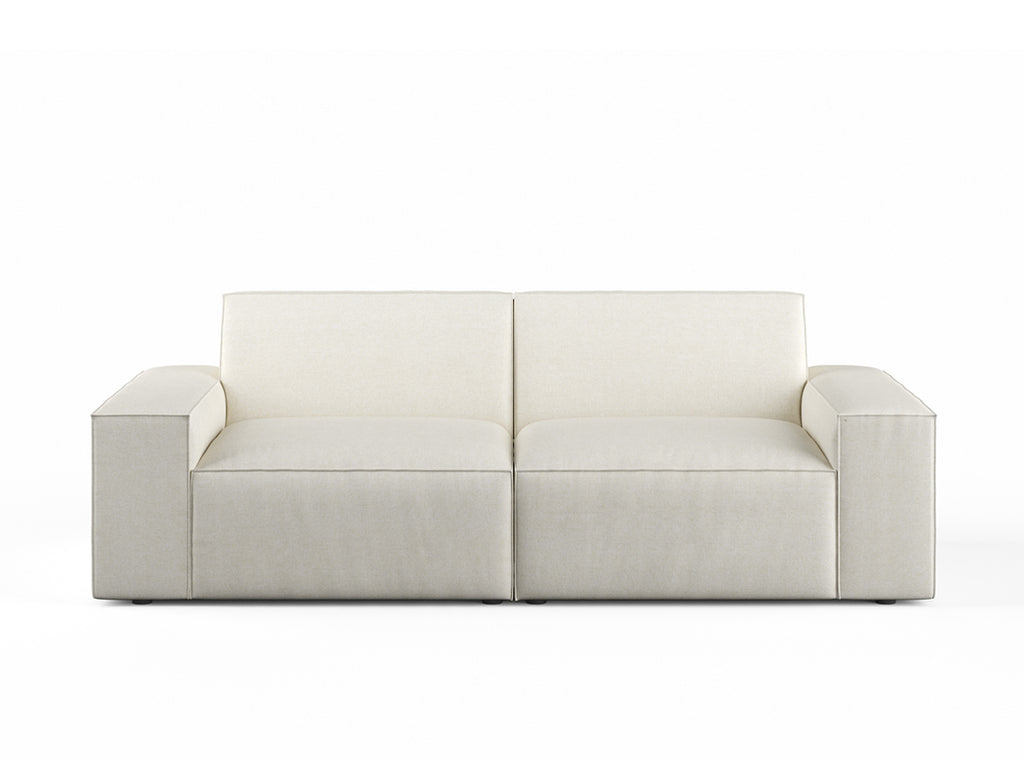 Scott 3 Seater Fabric Sofa, White Castle