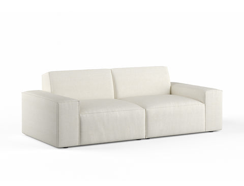 Scott 3 Seater Fabric Sofa, White Castle