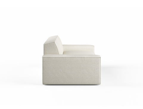 Scott 3 Seater Fabric Sofa, White Castle